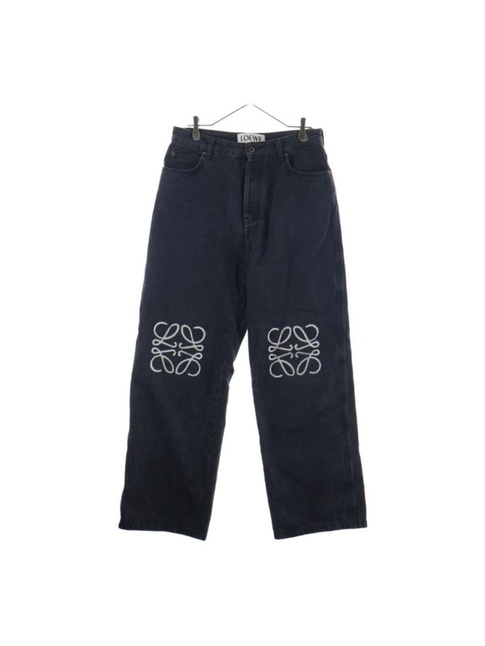 Loewe Anagram Embroidery Baggy Pants Black Denim